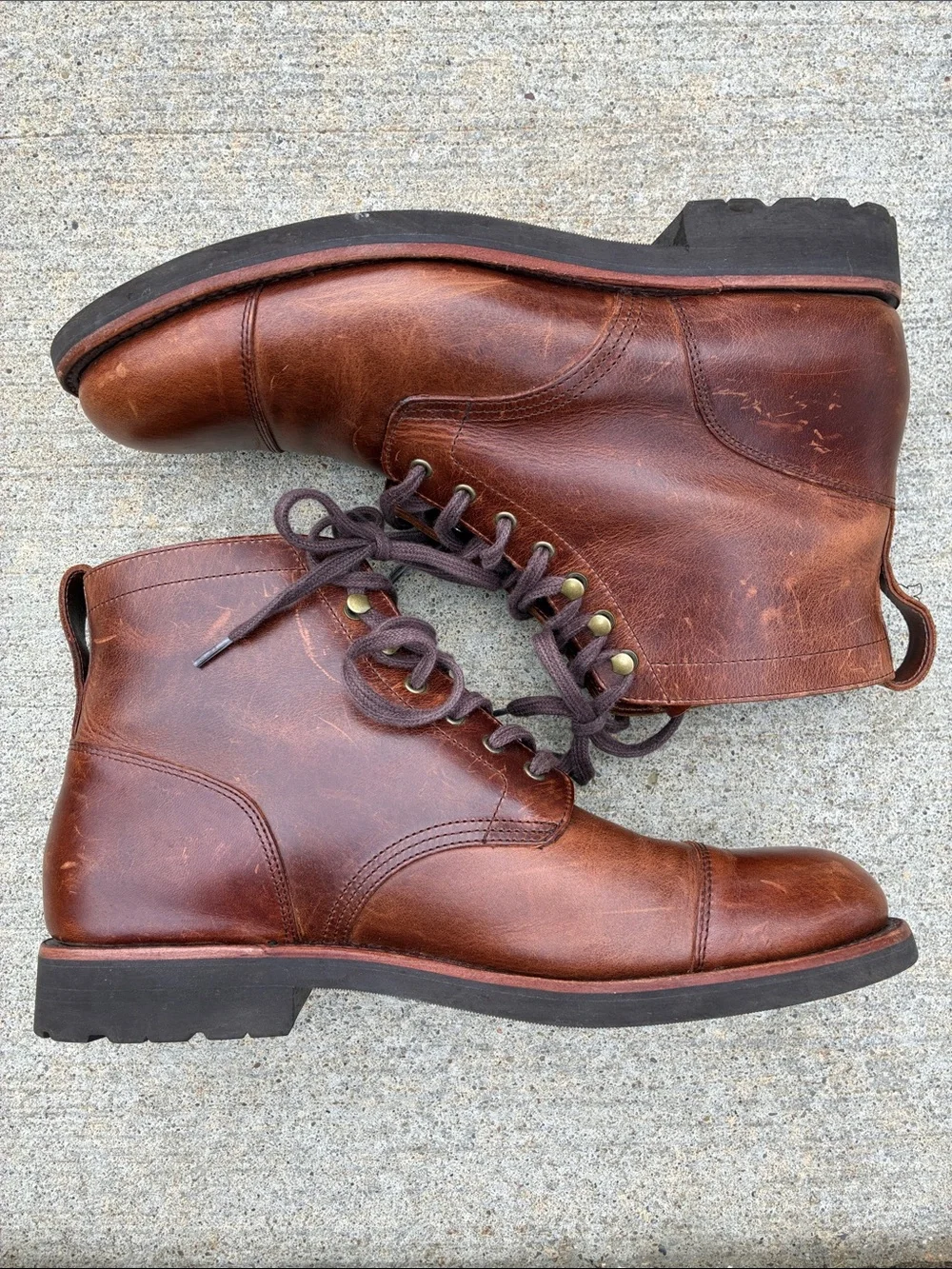 J. Crew Men's F 4446 Kenton Leather Cap toe boots